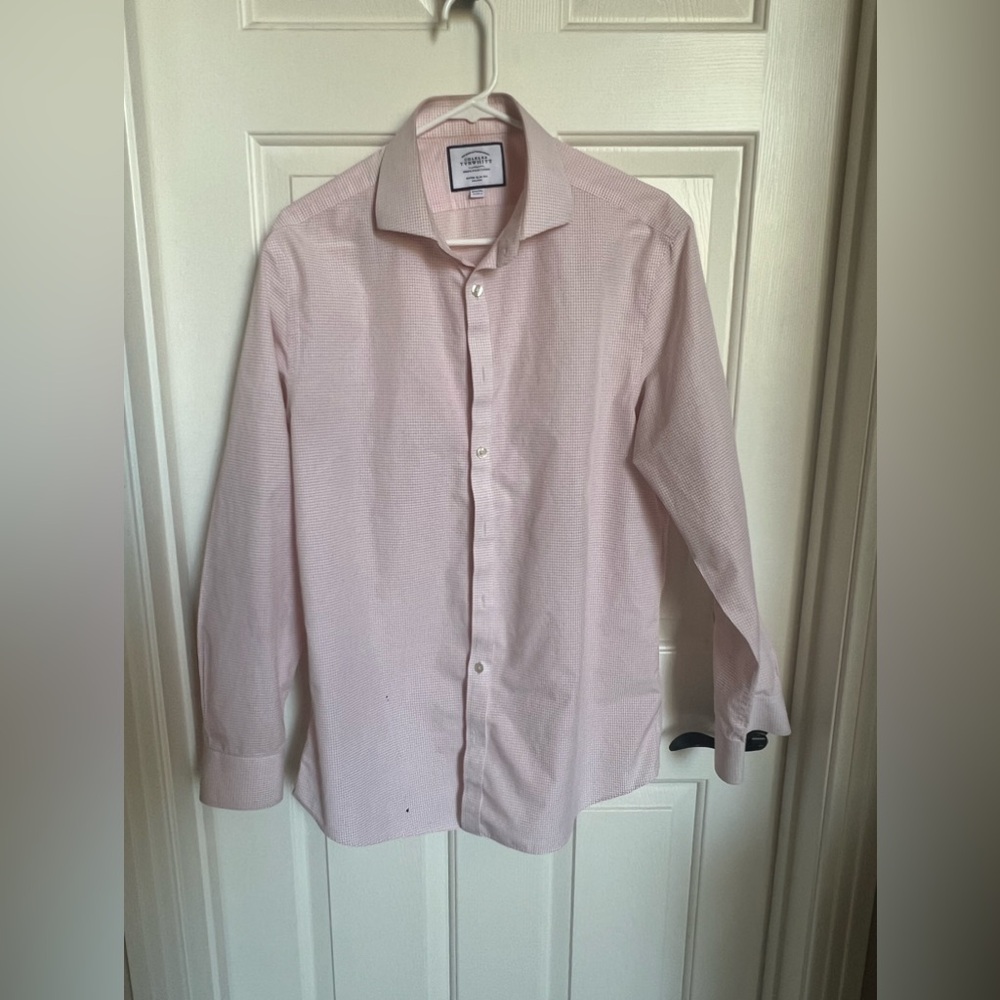 Charles Tyrwhitt shirt
Extra slim fit 
16.5/34
Orange checkered 
Non iron